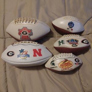 Set of Commemorative Footballs From UGA Bowl Games. Rare!!